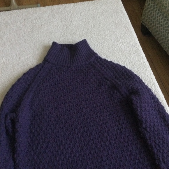 Gap Mockneck Chunky Long Tunic Sweater Purple/Blue - Sz Medium - Picture 5 of 16